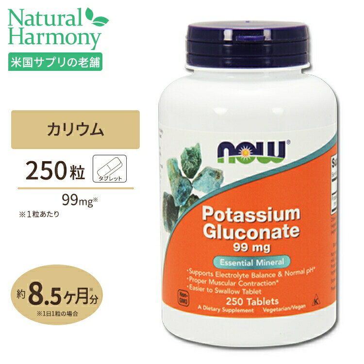 カリウム 99mg 250粒 NOW Foods (ナウフー