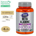 NOW Foods ベータアラニン 750mg 120粒 ベジカプセル ナウフーズ Beta-Alanine 750mg - 120Veg Capsules