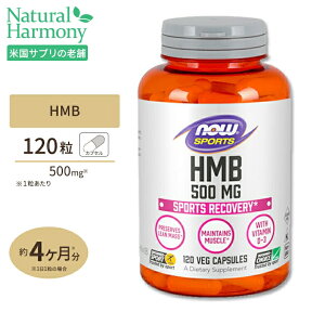 HMB 500mg 120粒《約3ヵ月分》 NOW Foods(ナウフーズ)