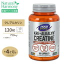 NOW Foods クレアルカリン クレアチン 120粒 カプセル ナウフーズ Kre-Alkalyn Creatine 120Capsules