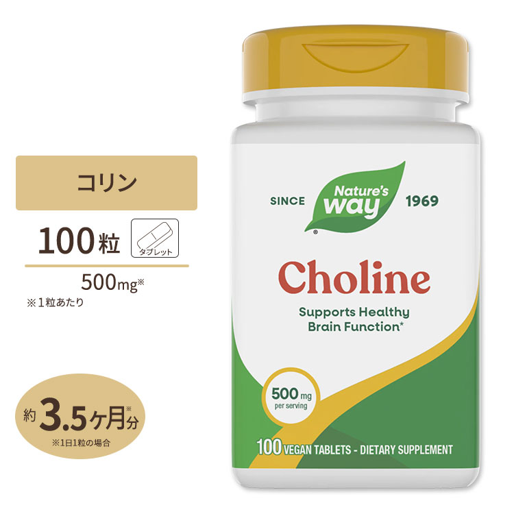 [健やかな毎日に欠かせない栄養素]ネイチャーズウェイ コリン 500mg 100粒 Nature's Way Choline 500mg サプリ ビタ…