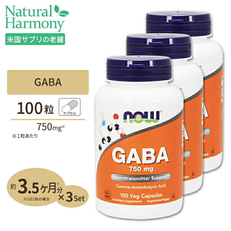 [3個セット] GABA (ギャバ) 750mg 100粒 NOW Foods (ナウフーズ)のサムネイル