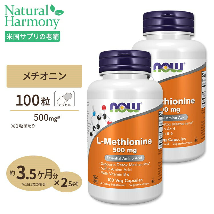 [健やかな髪を目指す方に!][2個セット]ナウフーズ L-メチオニン 500mg 100粒 ベジカプセル NOW Foods L-Methionine 500 mg L-Methionine 500mg 100capsのサムネイル