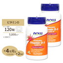 [2個セット] ナウフーズ ビタミンD3 サプリメント 5000IU 120粒 チュアブル ミントフレーバー NOW Foods Vitamin D-3 Chewable