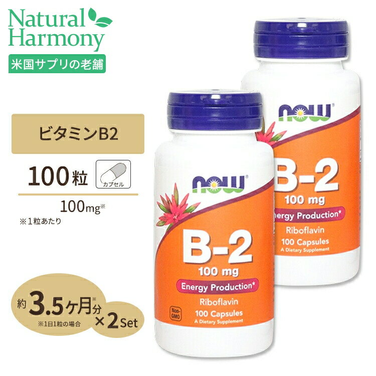 [2個セット]ビタミンB2 100mg 100粒 NOW Foods(ナウフーズ)【ポイントUP2倍対象★1月16日19:00-24日9:59迄】