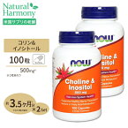 コリン＆イノシトール 500mg 100粒 NOW Foods(ナウフーズ) [2個セット]