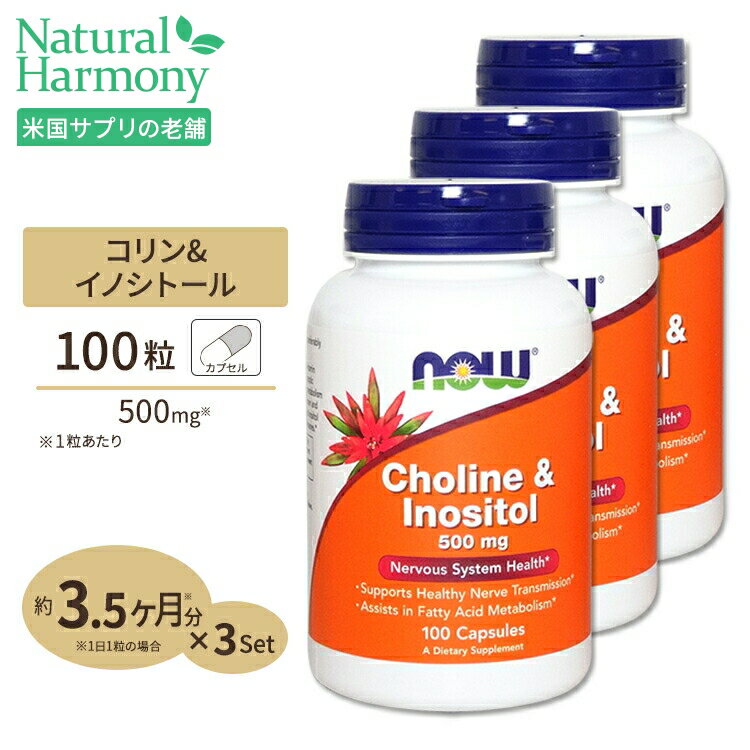 コリン＆イノシトール 500mg 100粒 NOW Foods(ナウフーズ) 