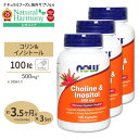 コリン＆イノシトール 500mg 100粒 NOW Foods(ナウフーズ) 3個セット