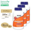 ナイアシンアミド 500mcg 100粒 NOW Foods(ナウフーズ) [3個セット] ビタミンB3