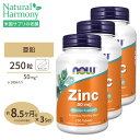 亜鉛（グルコン酸亜鉛由来） 50mg 250粒 NOW Foods(ナウフーズ)