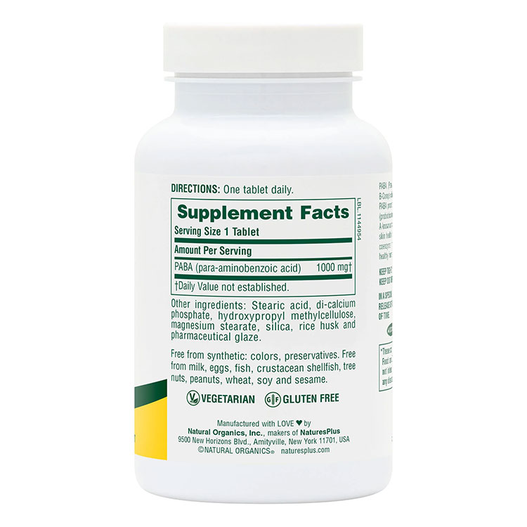 [健やかな毎日に欠かせない栄養素]サステインリリース型 PABA 1,000mg 60粒 タブレット Nature's Plus (ネイチャーズプラス) PABA 1000 mg - Sustained Release Tablets 健康サプリメント 栄養補助食品 海外 アメリカ harmony-10044594 米国サプリ直販のNatural Harmony サンプル画像3
