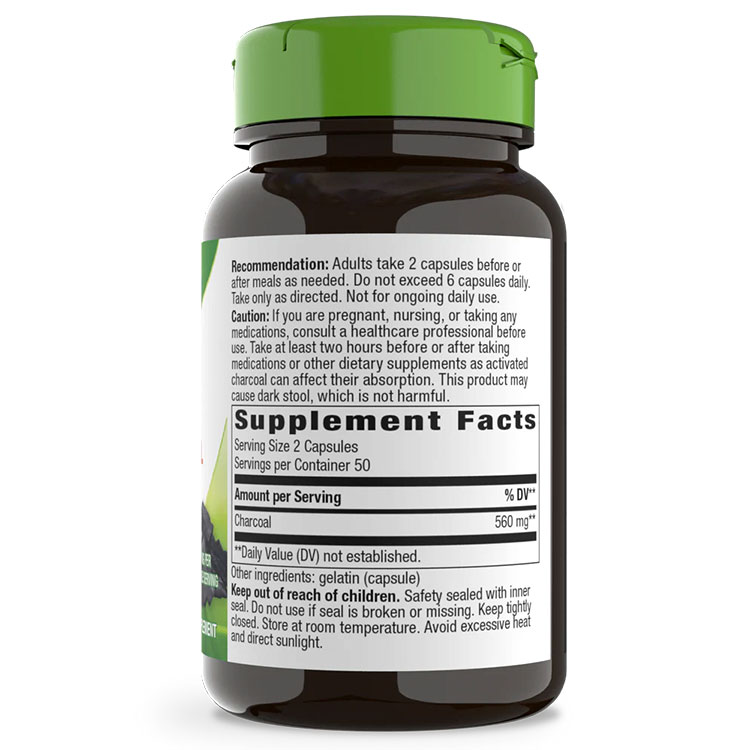 ネイチャーズウェイ チャコール アクティベート 活性炭 560mg(2粒あたり) カプセル 100粒 Nature's Way Charcoal activated 健康サプリメント 栄養補助食品 海外 アメリカ harmony-10000389 米国サプリ直販のNatural Harmony サンプル画像3