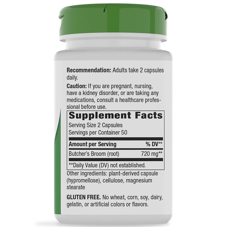 ネイチャーズウェイ ブッチャーズブルーム カプセル 720mg(2粒あたり) 100粒 Nature's Way Butcher's Broom Root 健康サプリメント 栄養補助食品 海外 アメリカ 植物性 ハーブ ナギイカダ 根【お取り寄せ商品】【合わせて買いたい】 harmony-10030027 米国サプリ直販のNatural Harmony サンプル画像2