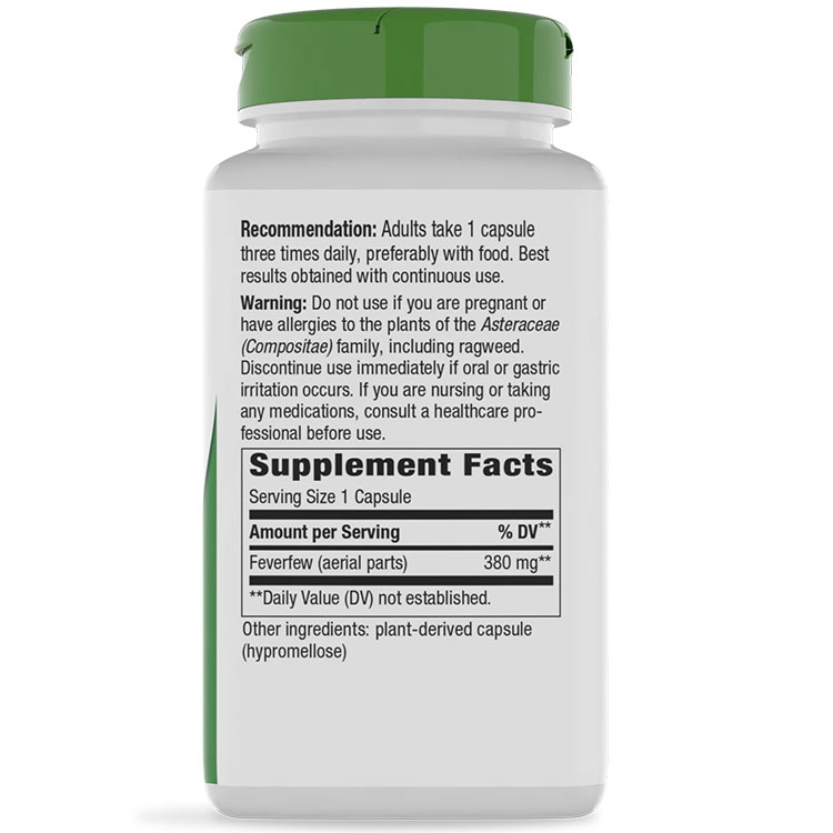 [フサフサを目指す方に!]ネイチャーズウェイ フィーバーフュー 380mg カプセル180粒 Nature's Way Feverfew Leaves 180caps ハーブ 植物 健康サプリメント 栄養補助食品 海外 アメリカ harmony-10033986 米国サプリ直販のNatural Harmony サンプル画像2
