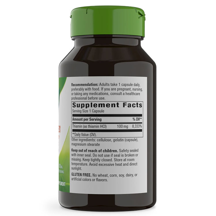 ネイチャーズウェイ ビタミンB-1 (チアミン) 100mg カプセル 100粒 Nature's Way Vitamin B-1 ビタミンB群 水溶性ビタミン 健康サプリメント 栄養補助食品 海外 アメリカ【お取り寄せ商品】【合わせて買いたい】 harmony-10054146 米国サプリ直販のNatural Harmony サンプル画像2