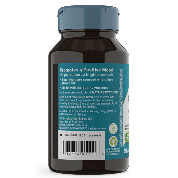 米国サプリ直販のNatural Harmonyの[ポジティブな毎日のために♪]Nature's Way セントジョーンズワートエキス 300mg 90粒 ビーガンカプセル ネイチャーズウェイ St. John's Wort 90Vegan Capsules【お取り寄せ商品】【合わせて買いたい】｜アングル3
