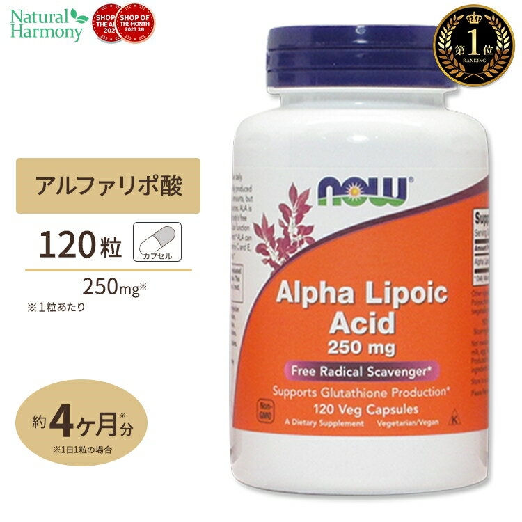 アルファリポ酸 250mg 120粒 NOW Foods(ナウフーズ)
