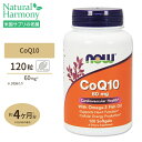 NOW Foods コエンザイムQ10 60mg with オメガ-3 フィッシュオイル 120粒 ソフトジェル ナウフーズ CoQ10 60mg with Omega-3 Fish Oil 120Softgels