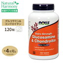 NOW Foods ORT~ & RhC` 120 ^ubg iEt[Y Glucosamine & Chondroitin Extra Strength 120tablets