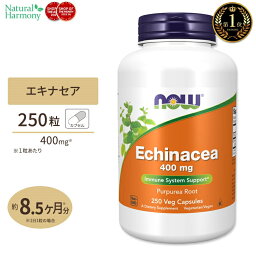 ナウフーズ エキナセア 400mg 250粒 NOW Foods Echinacea 400mg 250 Vef Capsules サプリメント サプリ 健康 バリア 季節の変わり目