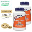 [2個セット]アルファリポ酸 250mg 120粒 NOW Foods(ナウフーズ)