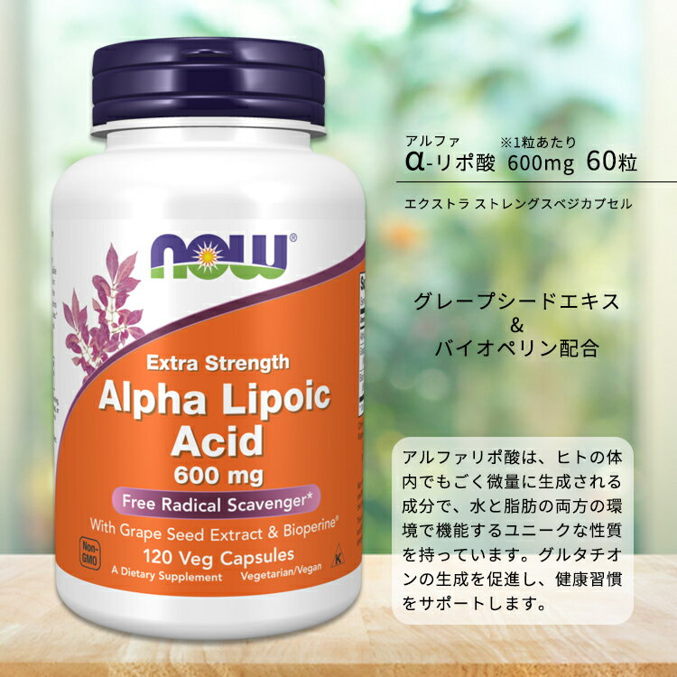 [太りやすくなったと感じたら]ナウフーズ アルファリポ酸 ベジカプセル 600mg 120...
