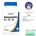 ニュートリコスト アスタキサンチン 12mg ソフトジェル 120粒 Nutricost Astaxanthin カロテノイド ヘマトコッカス・プルビアリス微細藻類由来