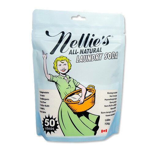 ネリーズオールナチュラル ランドリーソーダ(洗濯用洗剤) 726g (約50回分) Nellie's All-Natural Laundry Soda, 50 Loads, 1.6 lbs