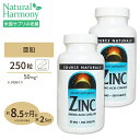 [2個セット] ソースナチュラルズ 亜鉛 50mg 250粒 Source Naturals Zinc 50mg 250Tabletsサプリメント 亜鉛 ダイエット 健康 ミネラル類 亜鉛配合