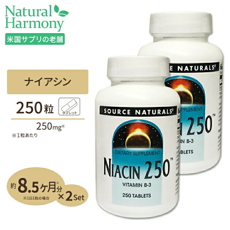 [2個セット] ソースナチュラルズ ナイアシン 250mg 250粒 Source Naturals Niacin 250mg 250Tablets ダイエット・健…