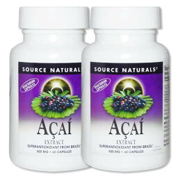 [2個セット] ソースナチュラルズ アサイーエキス 500mg 60粒 Source Naturals Acai Extract 500mg 60Capsules