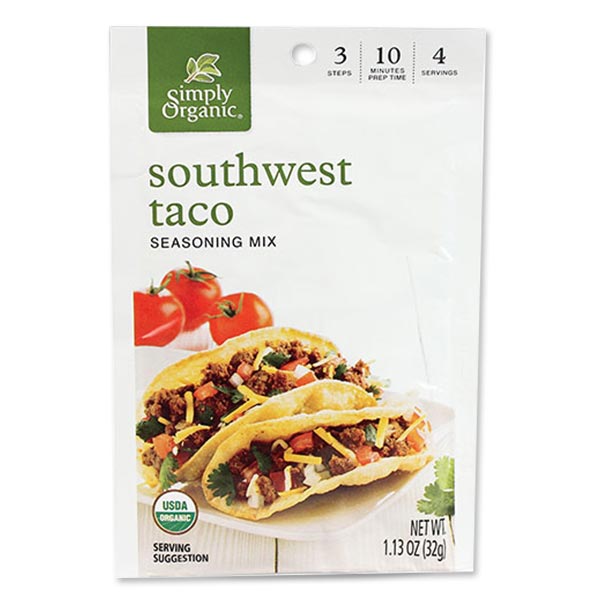 Simply Organic Garlic southwest taco seasoning m