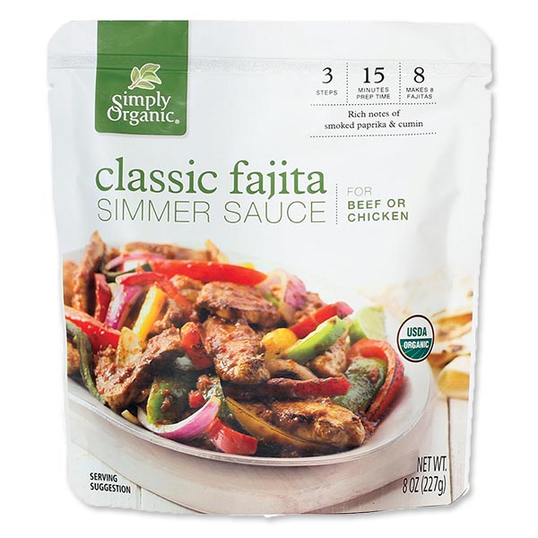 Simply Organic Classic Fajita Simmer Sauce 8.0 ozi227gjVv[I[KjbN NVbNt@q[^ 227g