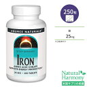 ソースナチュラルズ 鉄 25mg 250粒 タブレット Source Naturals Iron アミノ酸キレート アミノ酸結合 ミネラル ビタミン