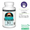 ソースナチュラルズ ナイアシンアミド ビタミンB-3 1500mg 50粒 タブレット Source Naturals Niacinamide Vitamin B-3 1500mg Tablets フラッシュフリー