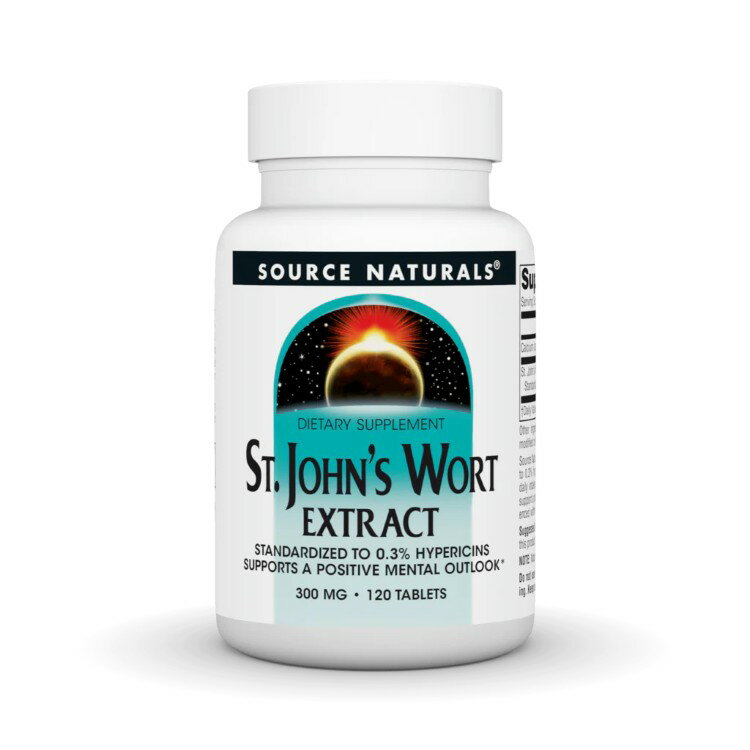 ソースナチュラルズ セントジョーンズワートエキス 300mg 120粒 Source Naturals St. John's Wort Extract 300 mg 120 Tablet 【お取り寄せ商品】【合わせて買いたい】