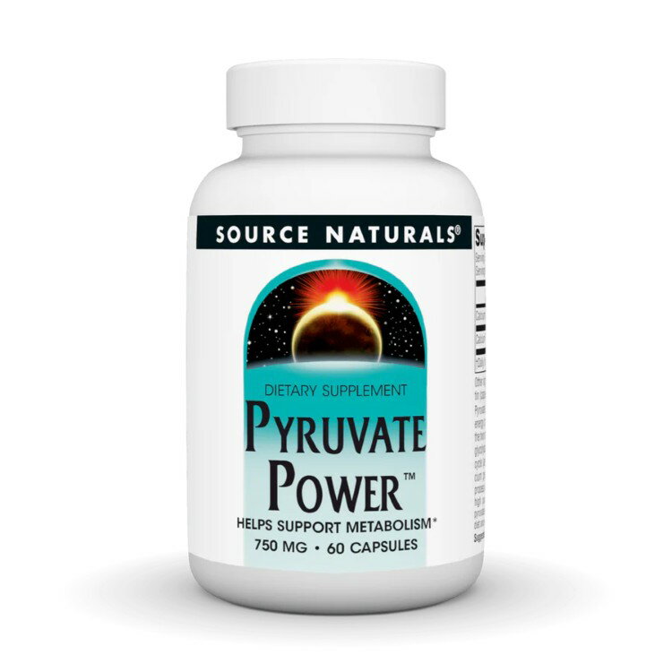 【ポイントUP★1日0時-12日9時】ソースナチュラルズ ピルビン酸パワー 750mg 60カプセル Source Naturals Pyruvate Power・750 mg 60 Capsule 【お取り寄せ商品】【合わせて買いたい】