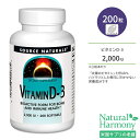 ソースナチュラルズ ビタミンD-3 2000IU (50mcg) 200粒 ソフトジェル Source Naturals Vitamin D-3 softgels サプリメント ビタミン ビタミンD3 ビタミンサプリ 健骨サポート ボーンヘルス