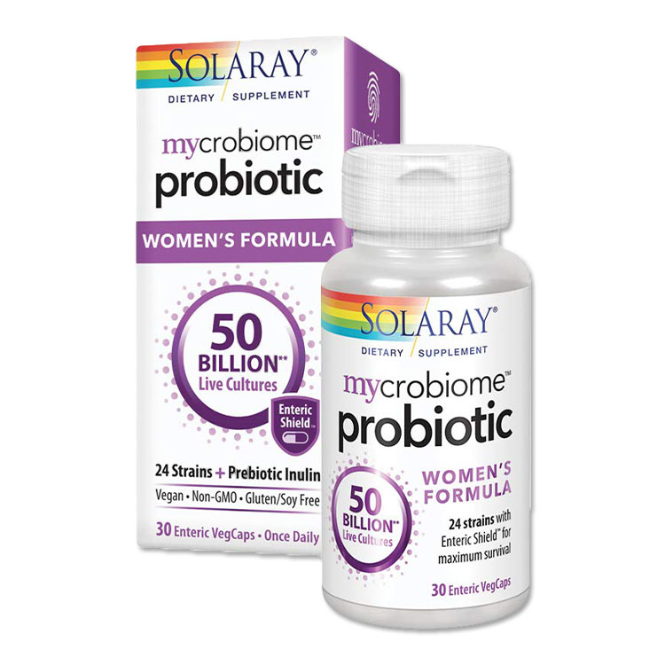 \[ }CNoCI[EvoCIeBNX p xWLbv 500 30 Solaray Mycrobiome Probiotic Women's Formula, 50 Billion, 24 Strain Once Daily