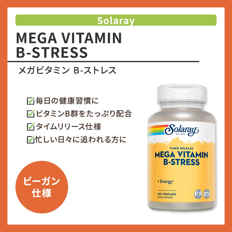 [健やかな毎日に欠かせない栄養素]ソラレー メガビタミン B-ストレス タイムリリー...