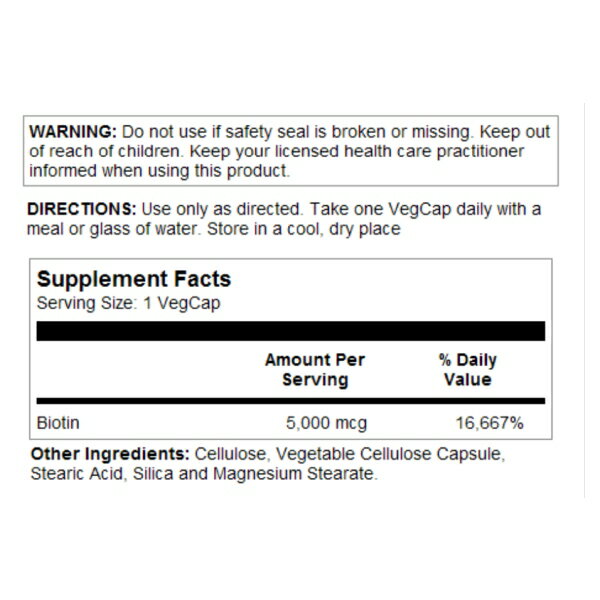 ソラレー タイムリリース ビオチン 5000mcg 60粒 Solaray Timed Release Biotin ダブルタイムリリース 美容ケア 2