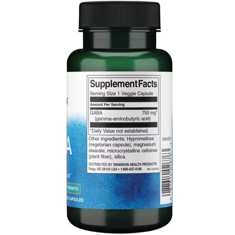 米国サプリ直販のNatural Harmonyの[休息をしっかりと取りたい方に♪]スワンソン ギャバ 750mg ベジカプセル サプリメント 60粒 Swanson GABA Maximum Strength ガンマアミノ酪酸 健康サプリメント 栄養補助食品 海外 アメリカ｜アングル3