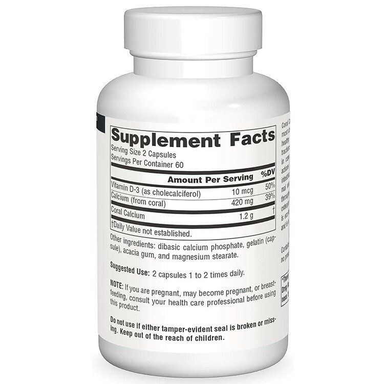 【ポイントUP★12日20時-20日】ソースナチュラルズ コーラルカルシウム 600mg カプ...