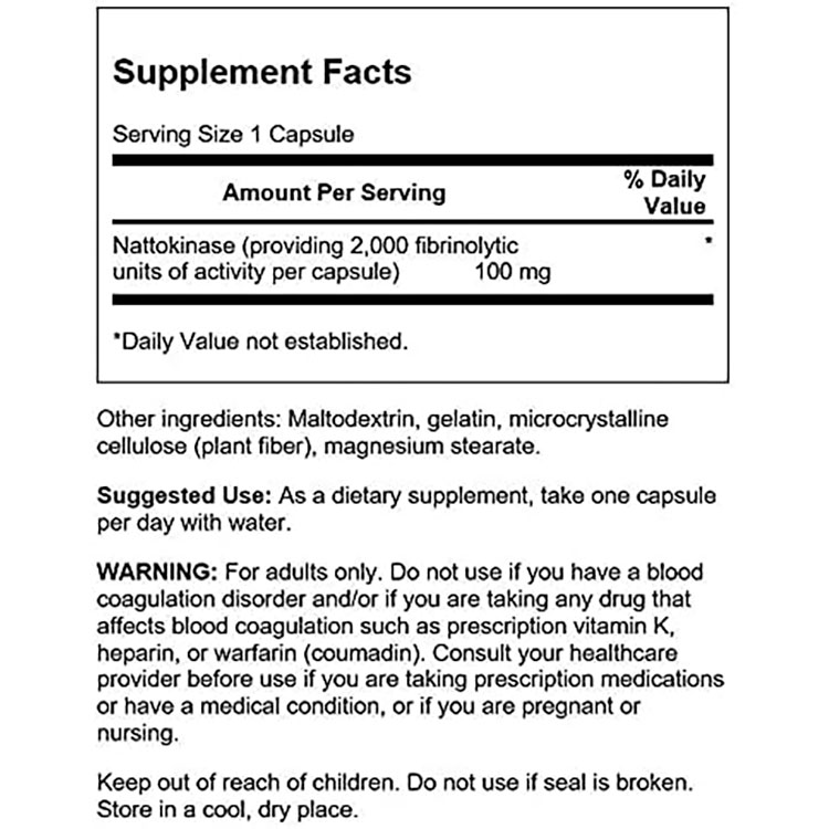 [生活習慣キープを目指す方に]スワンソン ナットウキナーゼ 2,000FU 100mg サプリ...