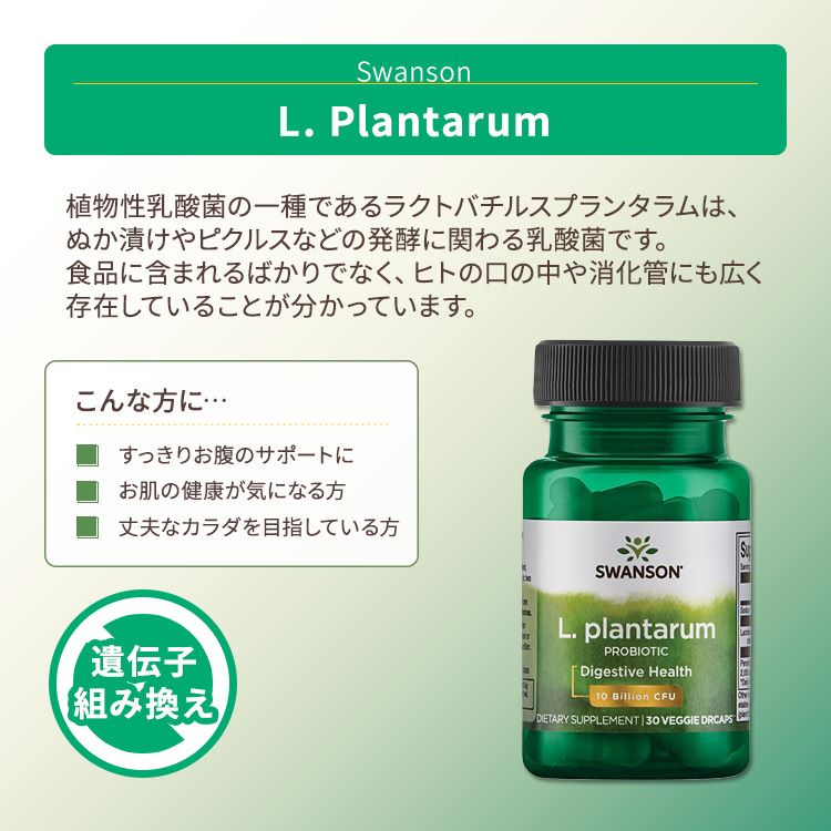 [シンバイオティクスで口腔環境ケア]スワンソン ラクトバチルス プランタラム プロバイオティクス ベジタリアンカプセル 30粒 Swanson L. Plantarum Probiotic 乳酸菌 健康サプリメント 栄養補助食品 海外 アメリカ harmony-10055740 米国サプリ直販のNatural Harmony サンプル画像2