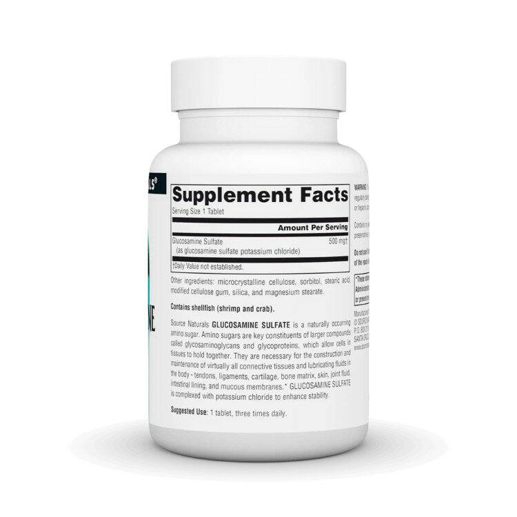 ソースナチュラルズ グルコサミン硫酸塩 500mg 60粒 Source Naturals Glucosamine ...