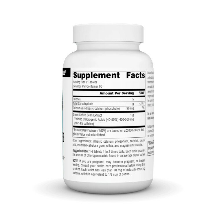 ソースナチュラルズ エナジャイジング グリーンコーヒーエキス 500mg 120粒 Source...