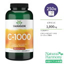 楽天米国サプリ直販のNatural Harmony【ポイントUP対象★5月9日 20時 - 16日 2時迄】スワンソン ビタミンC 1000mg ローズヒップ配合 カプセル 250粒 Swanson Vitamin C with Rose Hips サプリメント ビタミン ローズヒップ 健康 美容 スキンケア エイジングケア フラボノイド アスコルビン酸