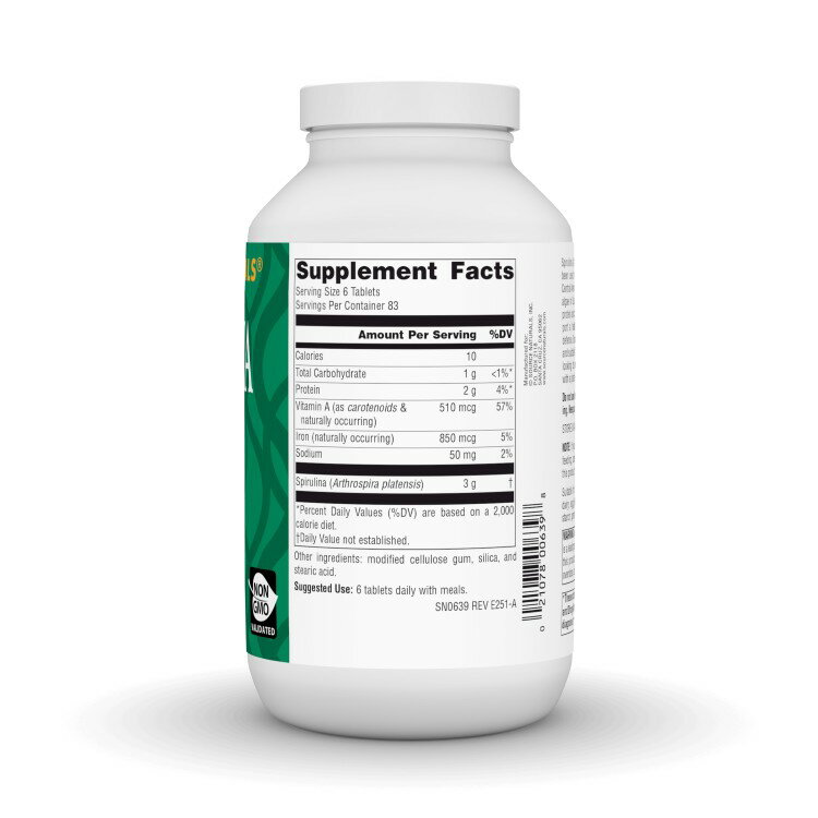 ソースナチュラルズ スピルリナ 500mg 500粒 Source Naturals Spirulina 500Mg 500...