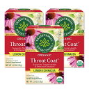 3個セット トラディショナルメディシナル オーガニック レモンエキナセア スロートコート 16包 Traditional Medicinals Organic Lemon Echinacea Throat Coat カフェインフリー